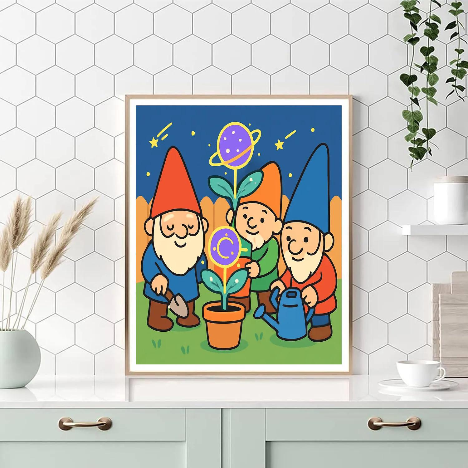 Galactic Garden Gnomes paint by number
