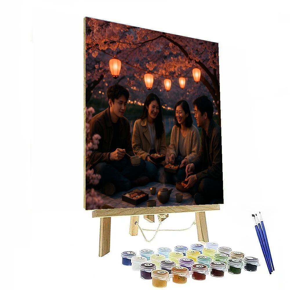 Hanami Evening Riverbank Picnic Paint by numbers kits