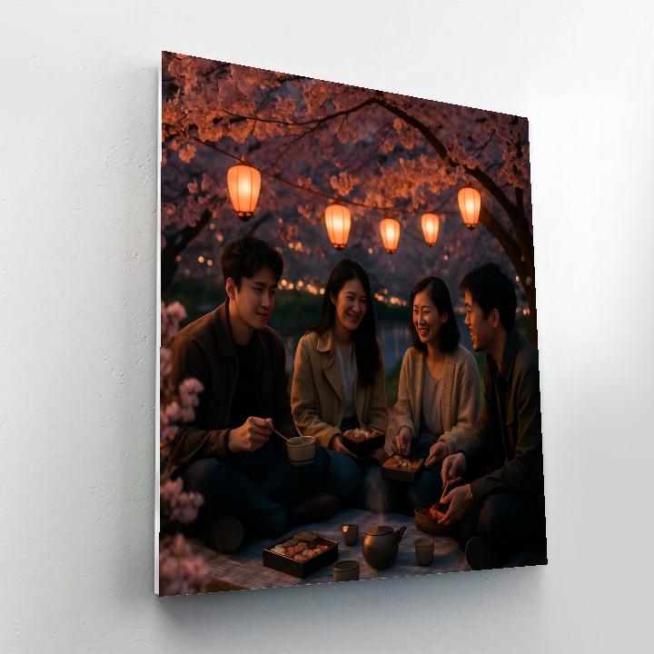 Hanami Evening Riverbank Picnic Paint by numbers kits