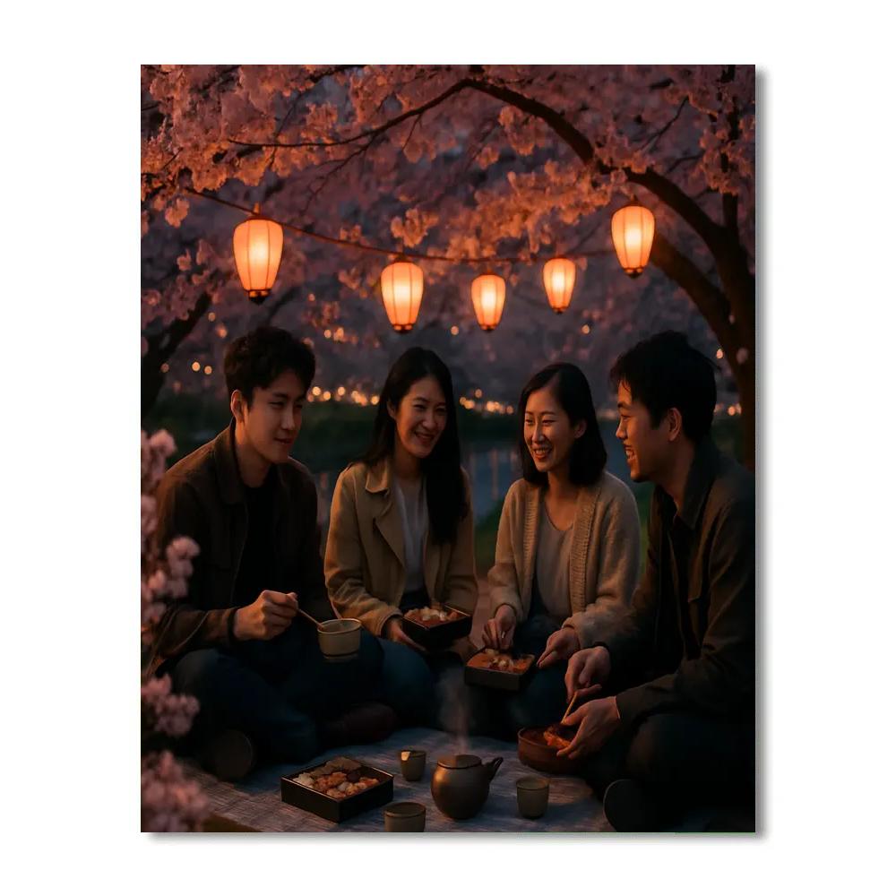 Hanami Evening Riverbank Picnic Paint by numbers kits