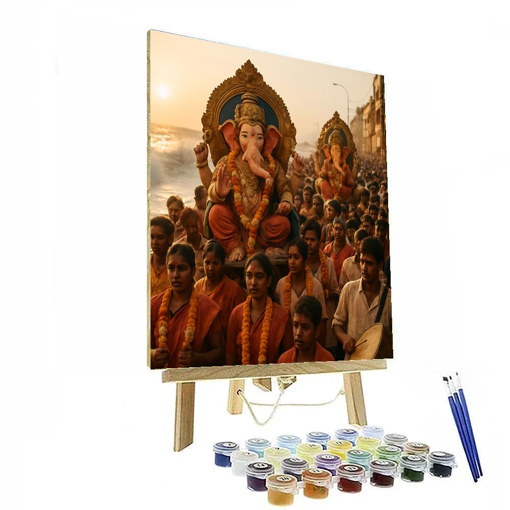 Ganesh Chaturthi Immersion Procession paint by number