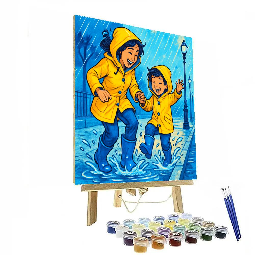 Raincoat Jump Splash paint by number