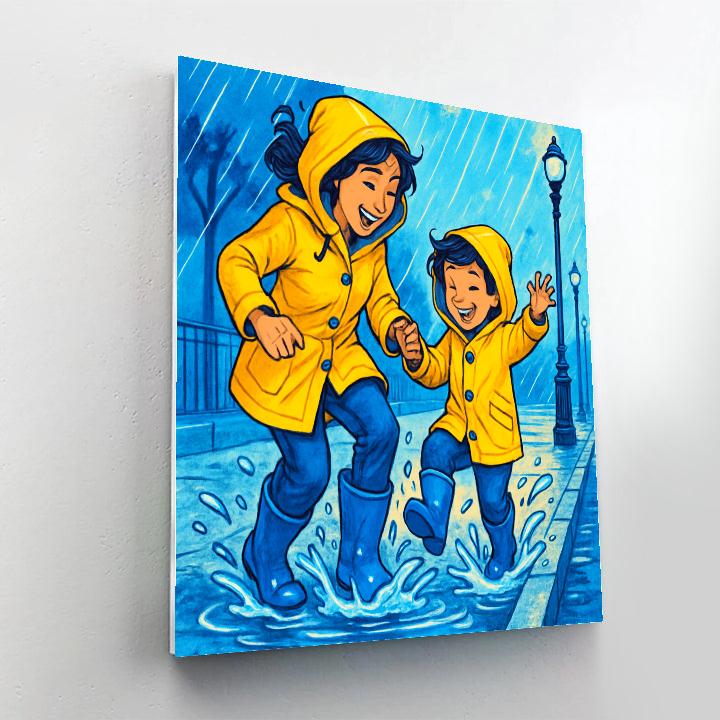 Raincoat Jump Splash paint by number