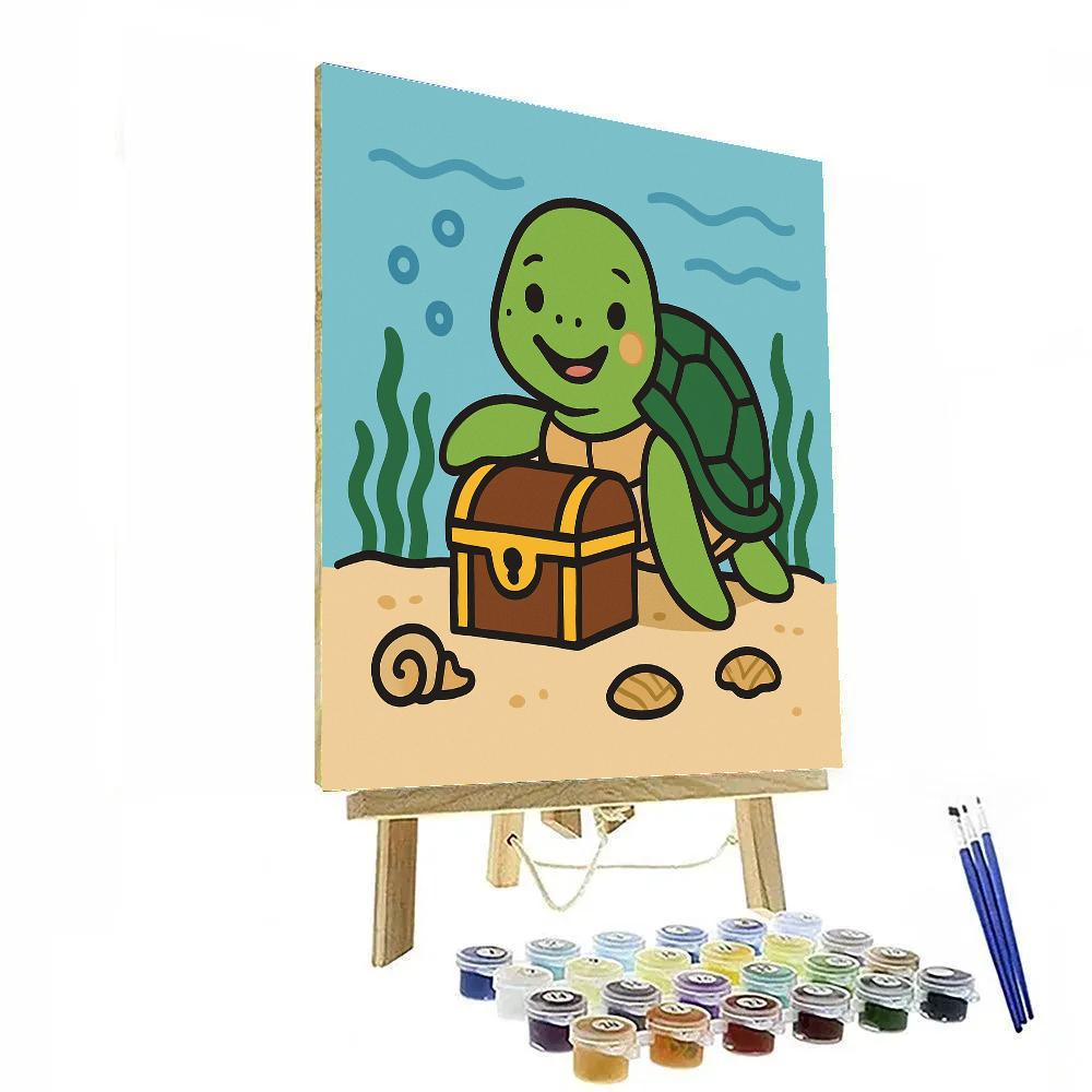 Undersea Treasure Turtle DIY paint by numbers