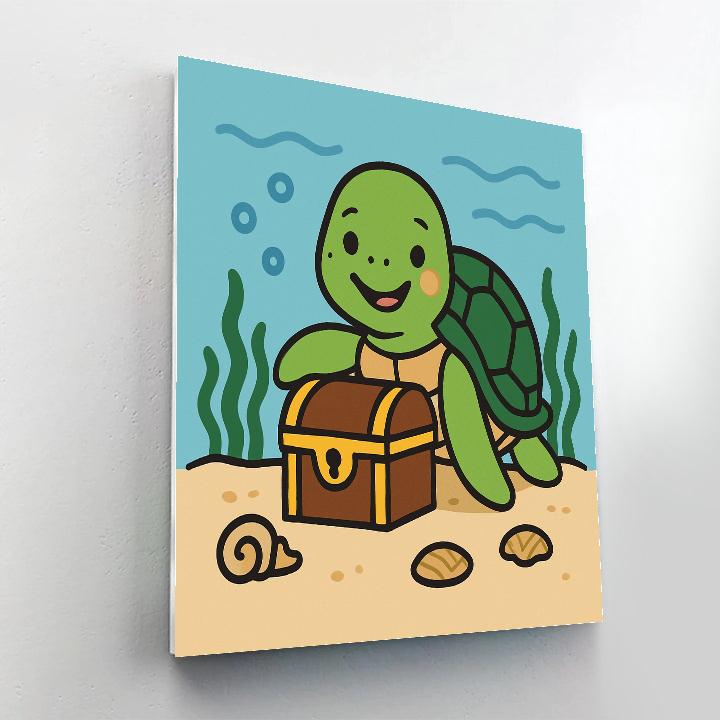 Undersea Treasure Turtle DIY paint by numbers