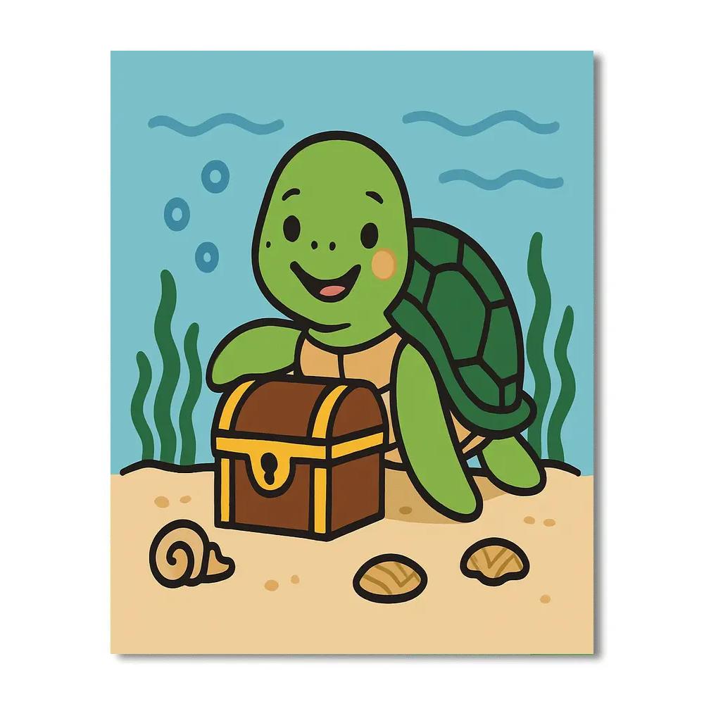 Undersea Treasure Turtle DIY paint by numbers