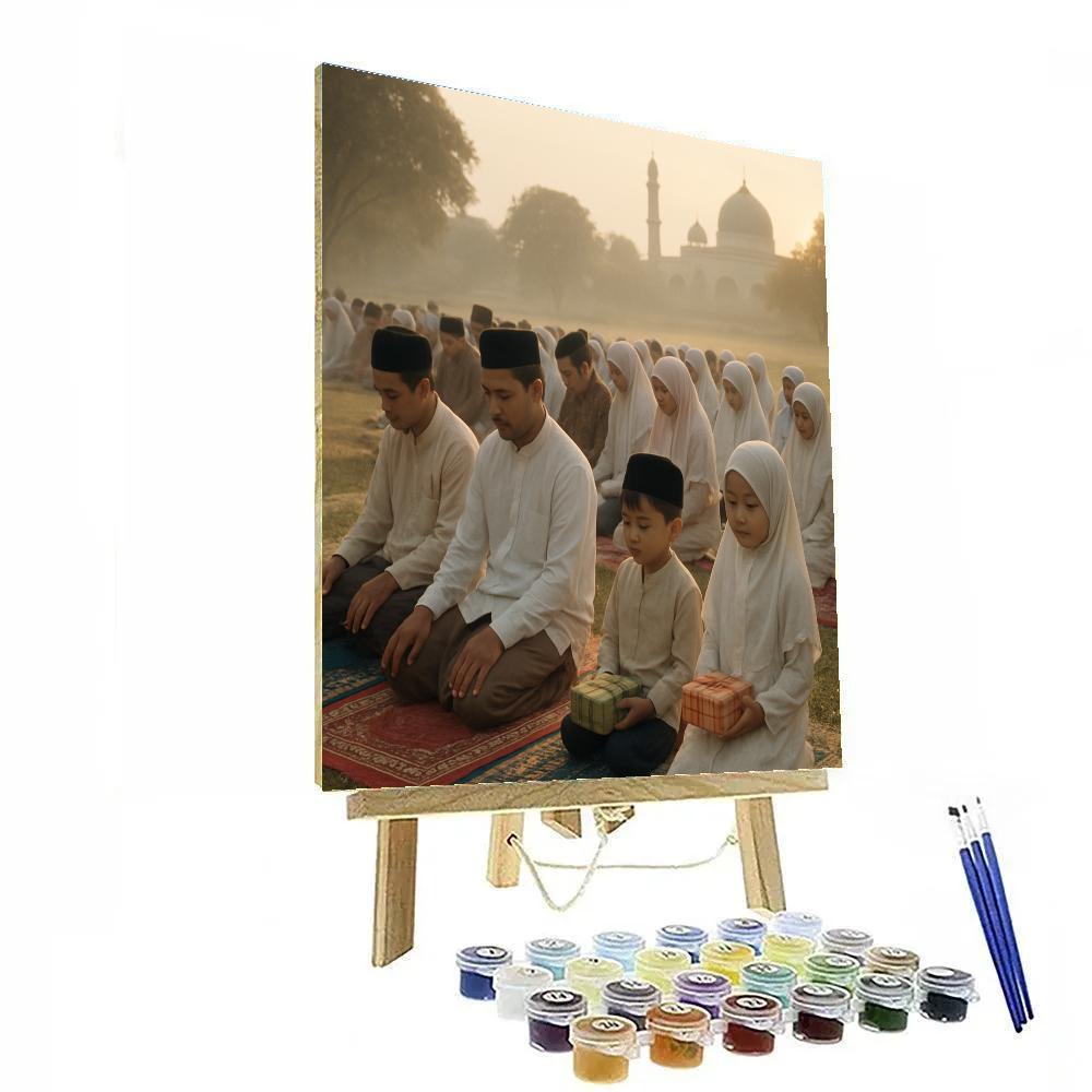 Eid Morning Communal Prayer painting number kit