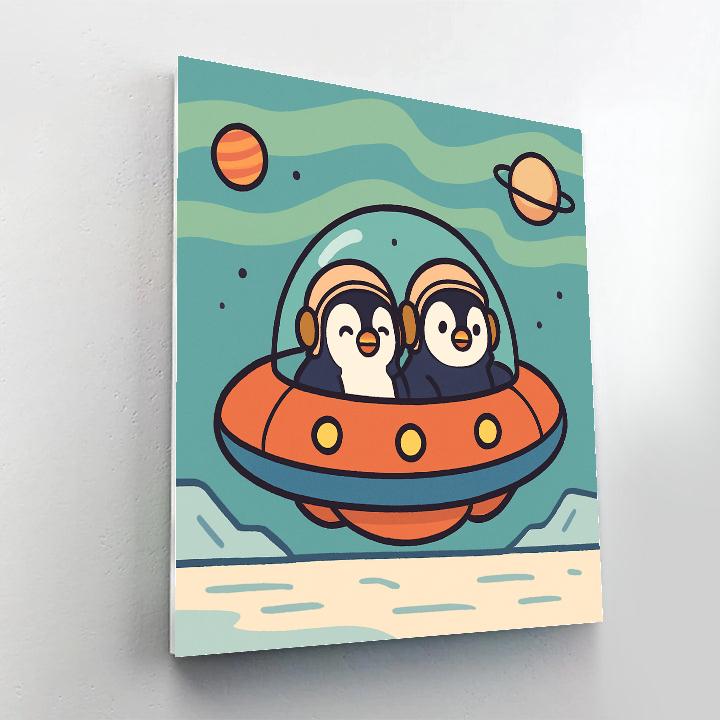 Starship Penguin Pilots paint by numbers