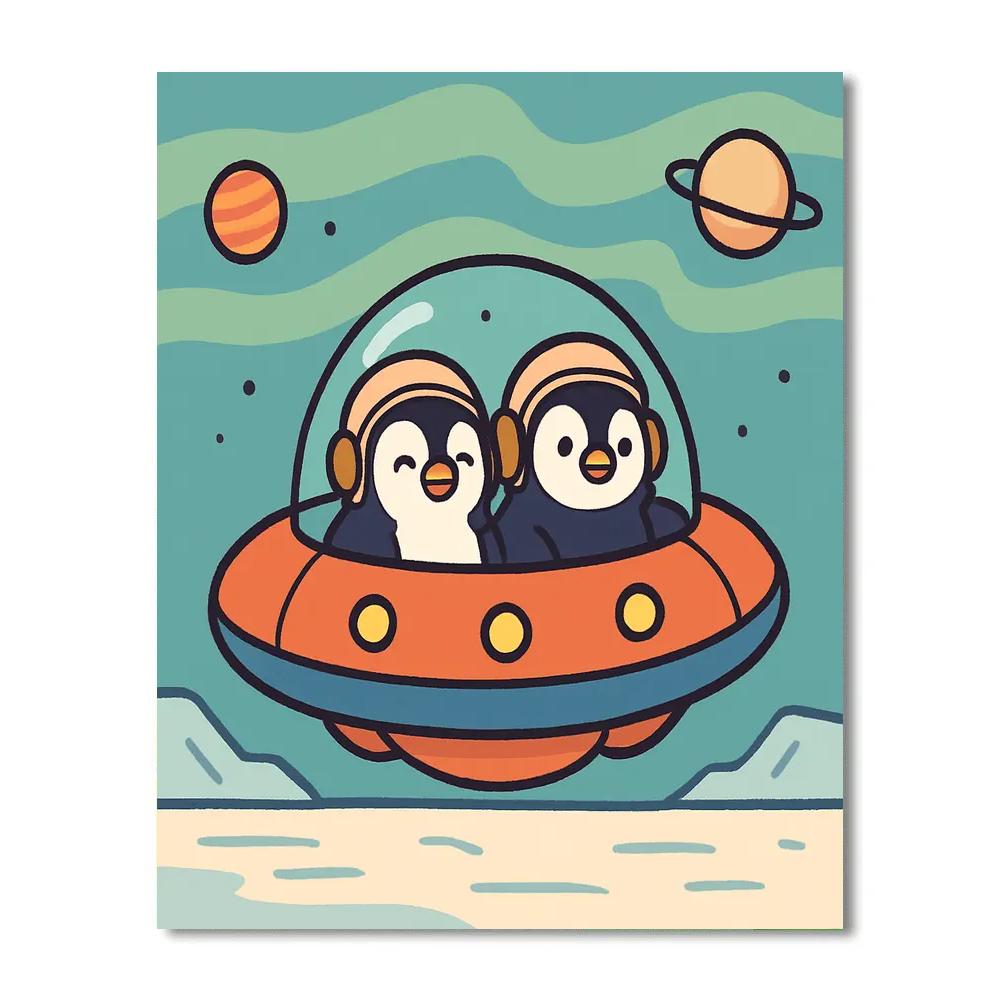 Starship Penguin Pilots paint by numbers