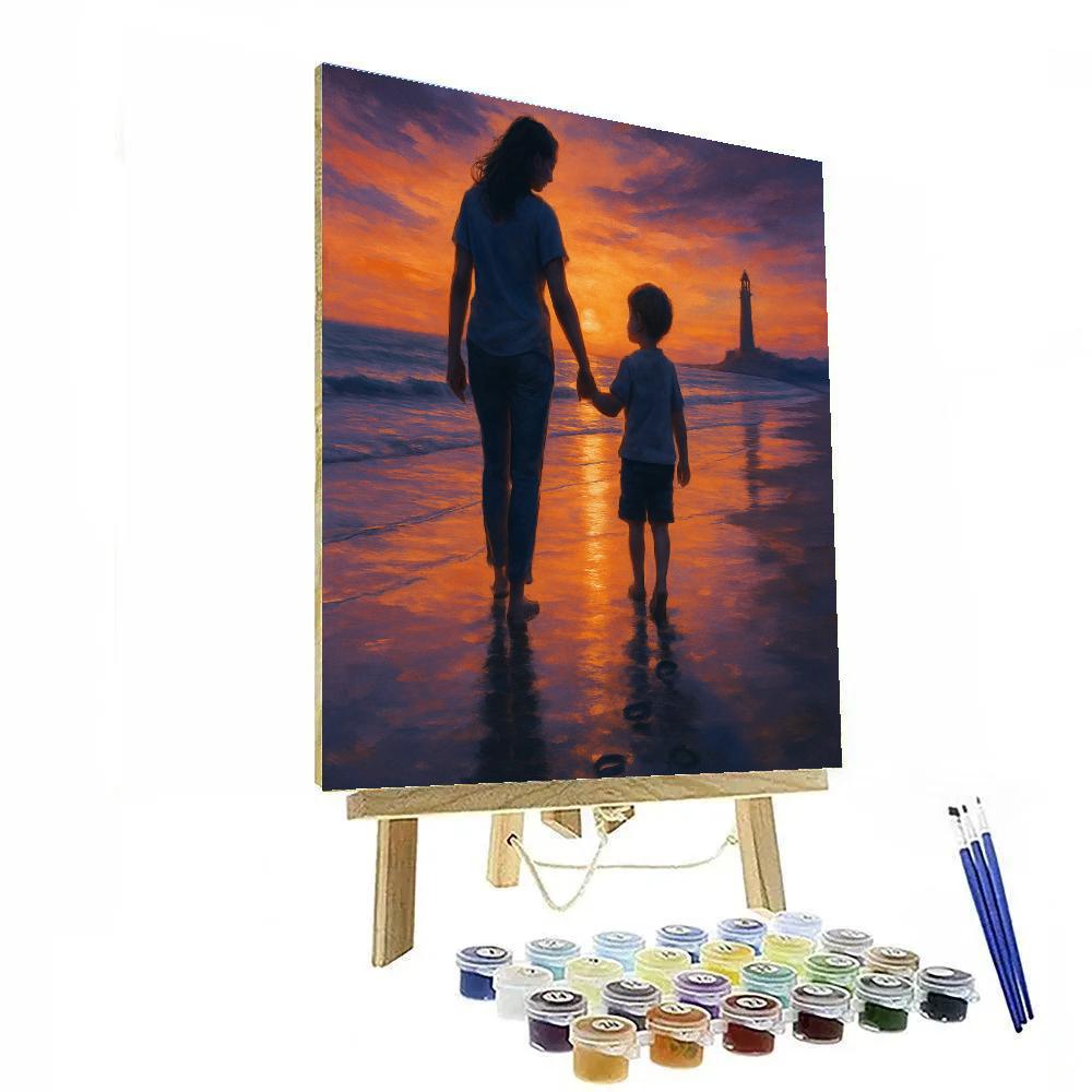 Seaside Sunset Stroll Numbered painting kits
