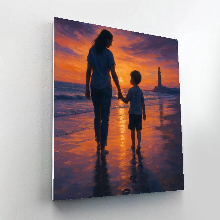 Seaside Sunset Stroll Numbered painting kits