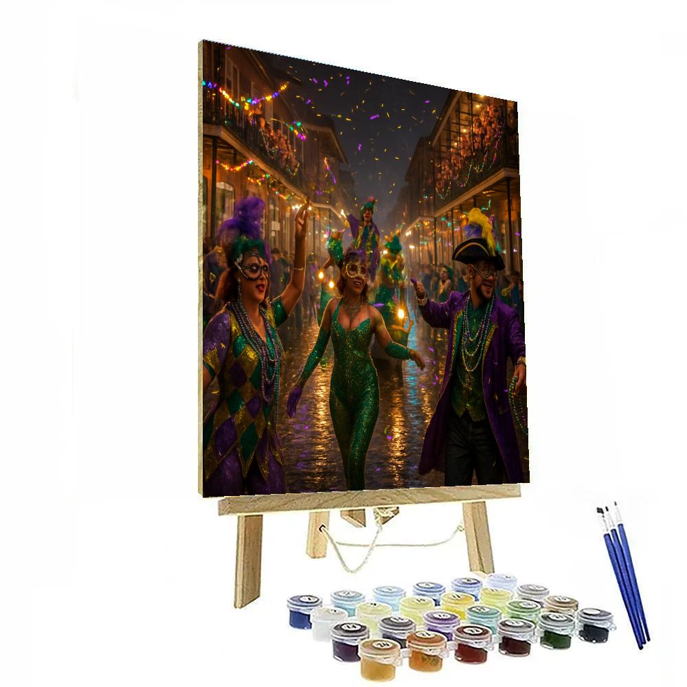 Mardi Gras French Quarter Night paint by number
