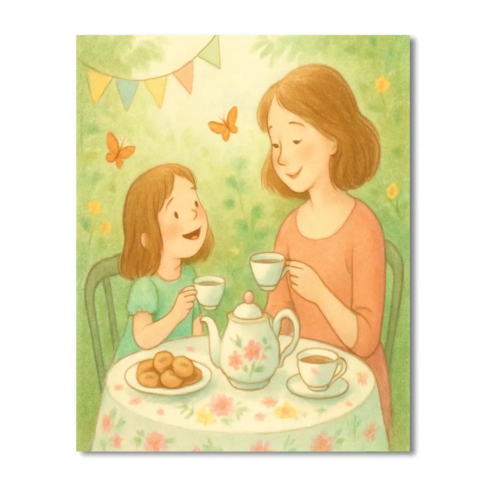 Garden Tea Party DIY paint by numbers