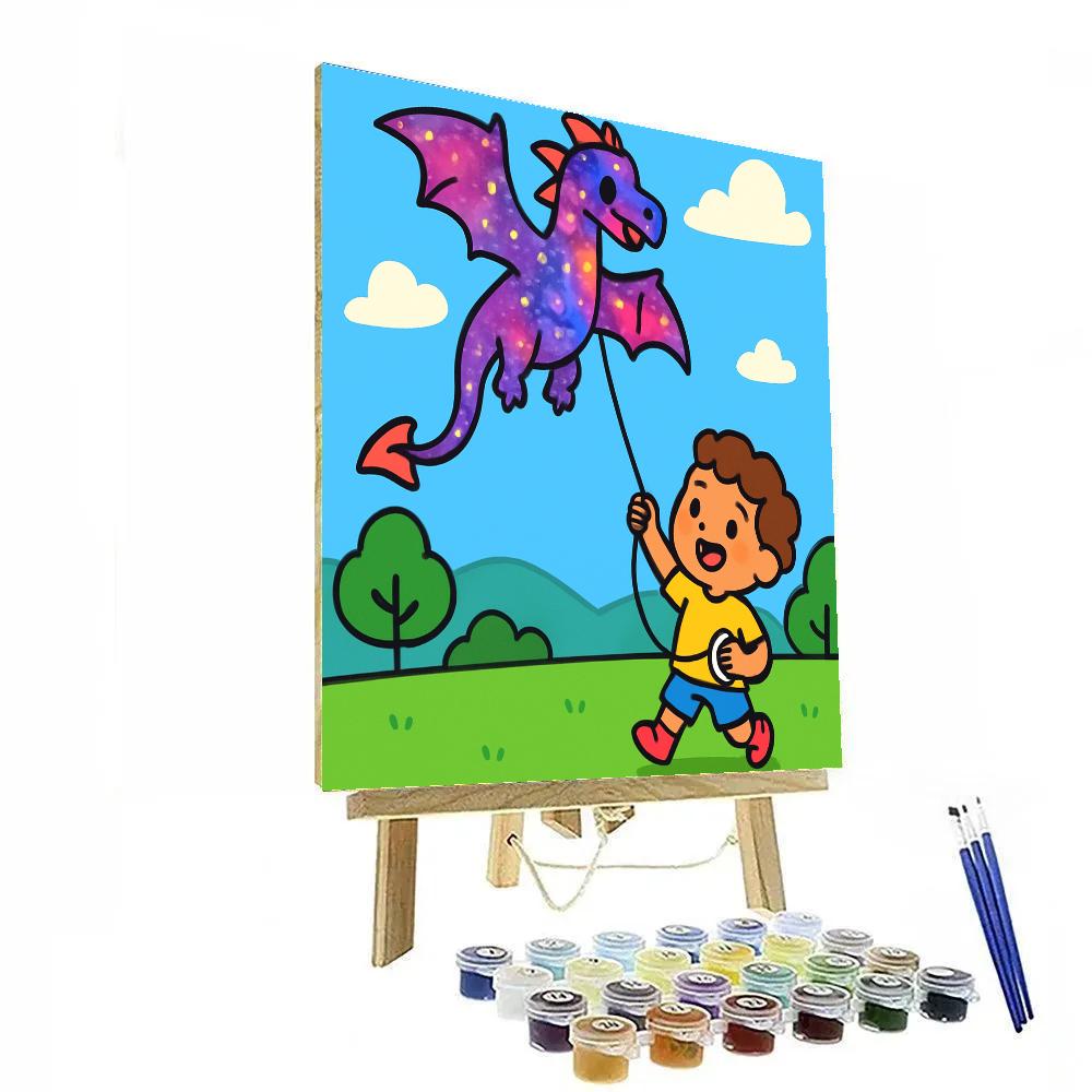 Nebula Dragon Kite Paint by numbers art