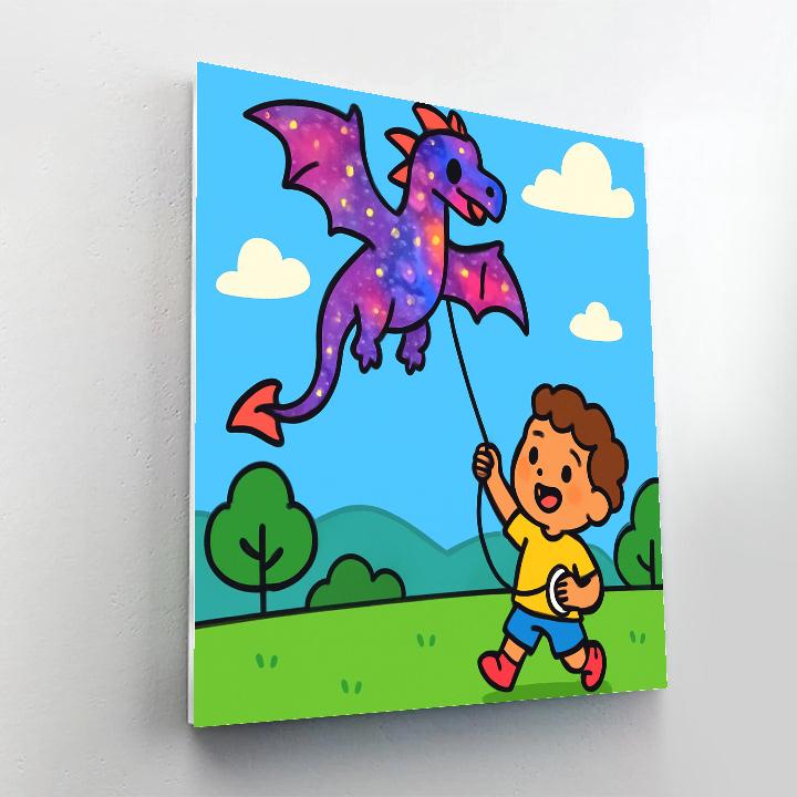Nebula Dragon Kite Paint by numbers art