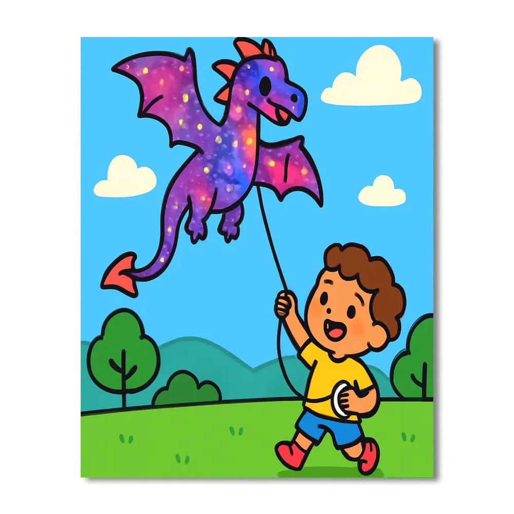 Nebula Dragon Kite Paint by numbers art