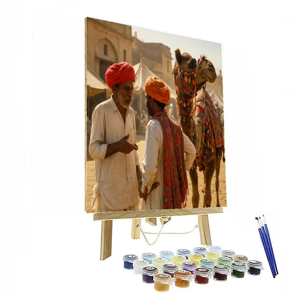Pushkar Camel Fair Market Day Paint by numbers art