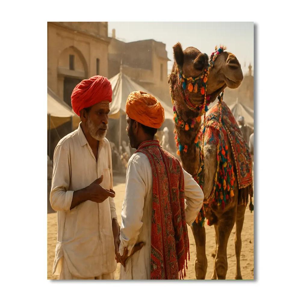 Pushkar Camel Fair Market Day Paint by numbers art