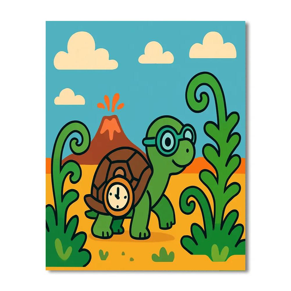 Time Traveler Turtle DIY paint by numbers