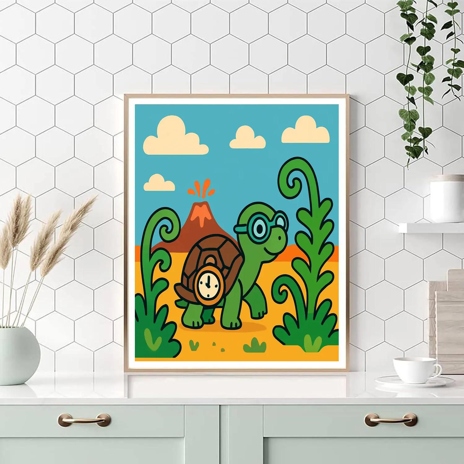 Time Traveler Turtle DIY paint by numbers