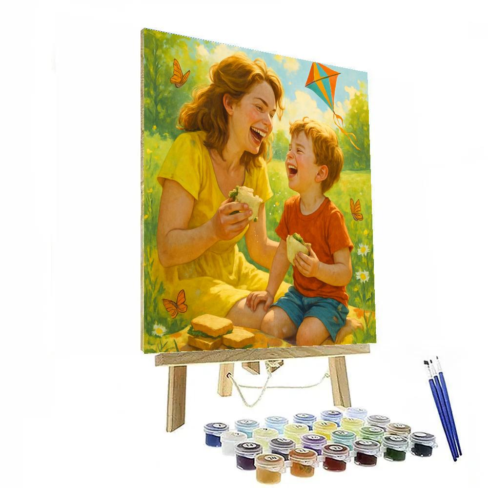 Picnic Blanket Laughter DIY paint by numbers