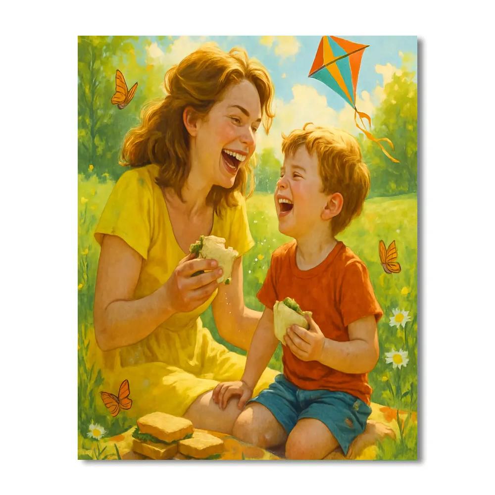 Picnic Blanket Laughter DIY paint by numbers