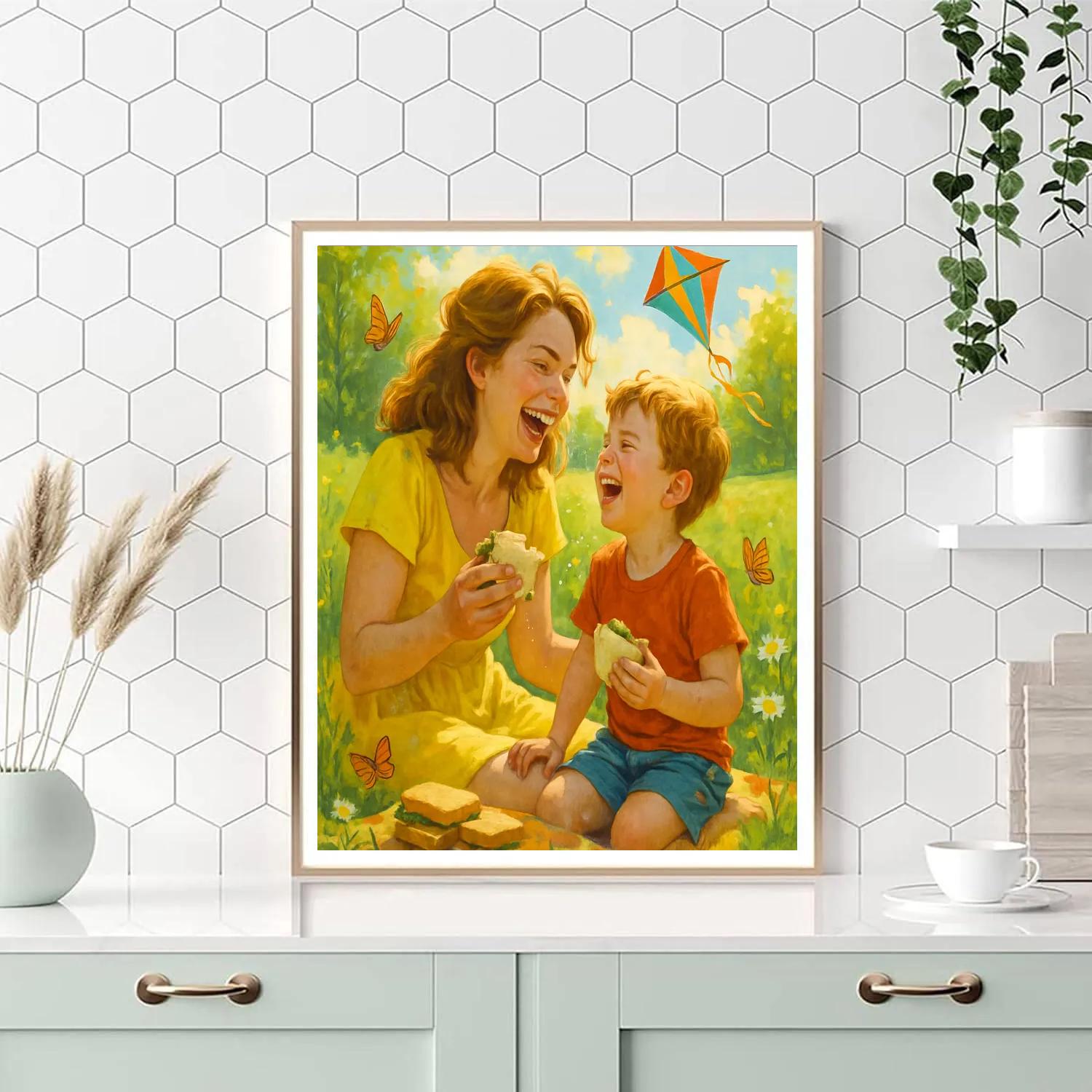 Picnic Blanket Laughter DIY paint by numbers