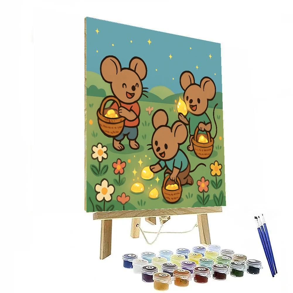 Meteor Meadow Mice Painting by numbers kit