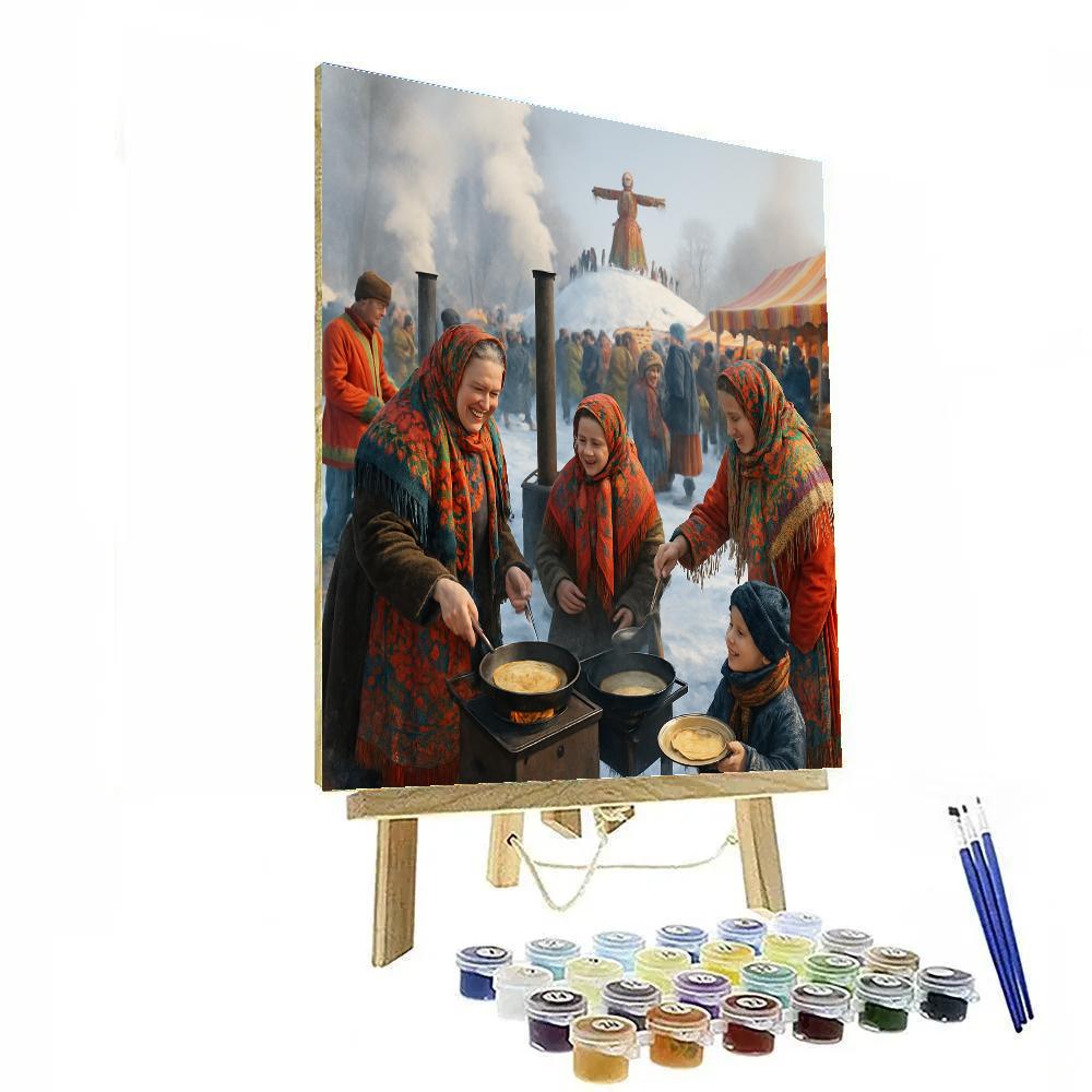 Maslenitsa Pancake Festival In Moscow paint by color