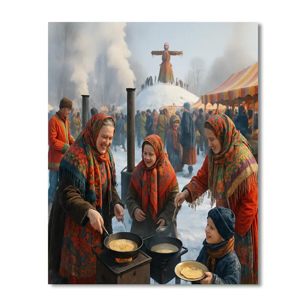 Maslenitsa Pancake Festival In Moscow paint by color