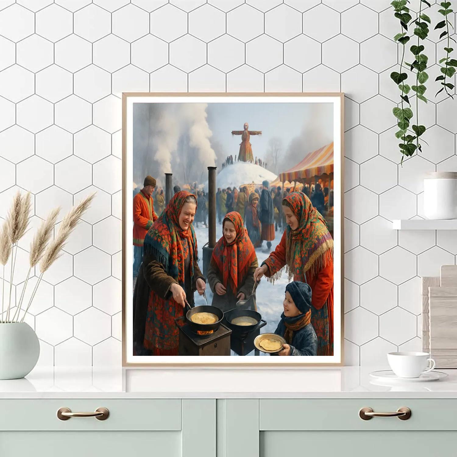 Maslenitsa Pancake Festival In Moscow paint by color
