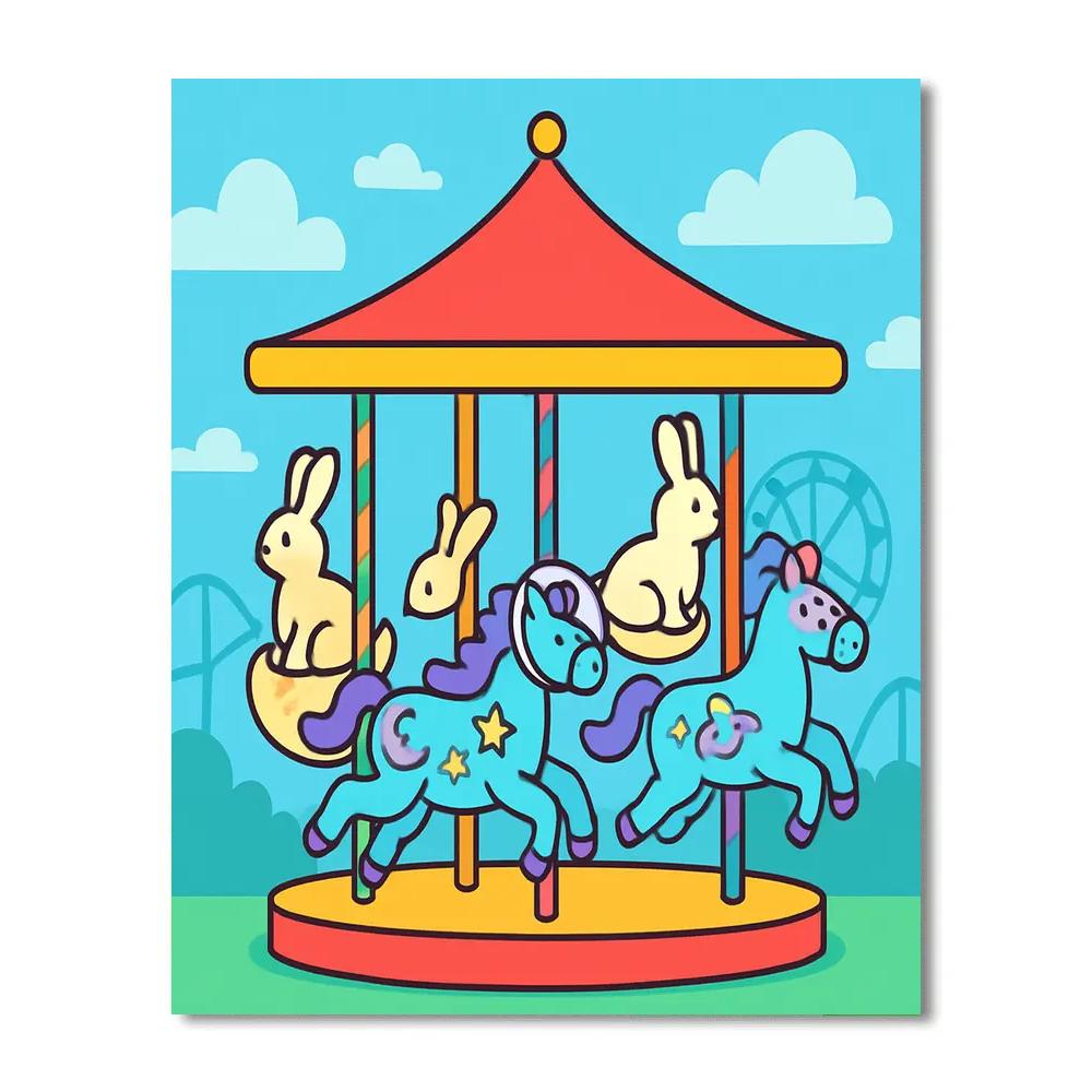 Cosmic Carousel Creatures Paint by numbers kits