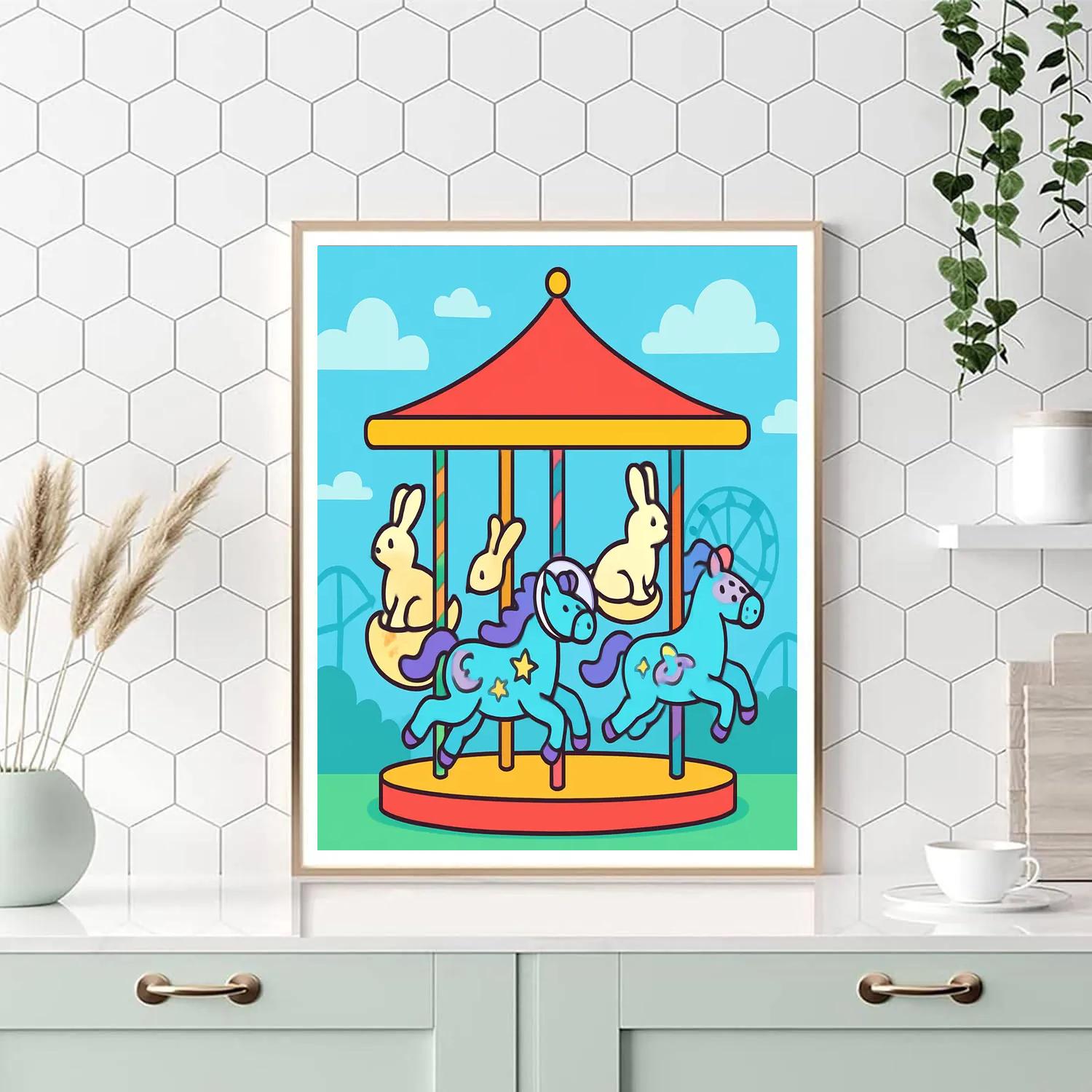 Cosmic Carousel Creatures Paint by numbers kits
