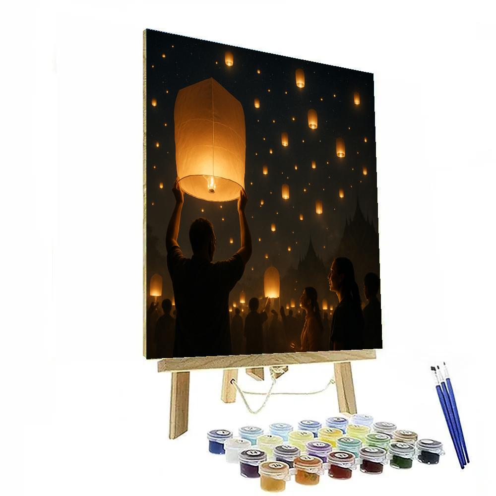 Lantern Parade At Yi Peng Thailand DIY paint by numbers