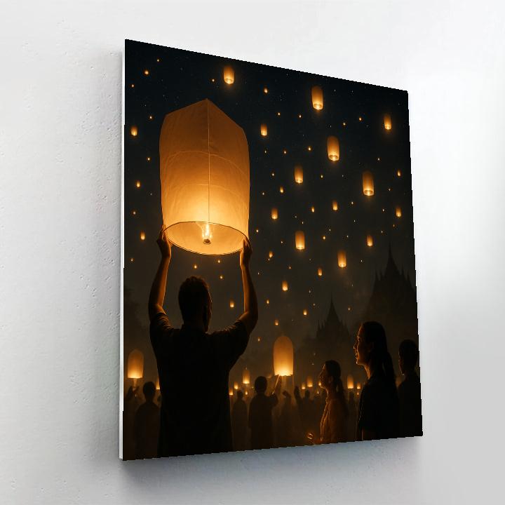 Lantern Parade At Yi Peng Thailand DIY paint by numbers