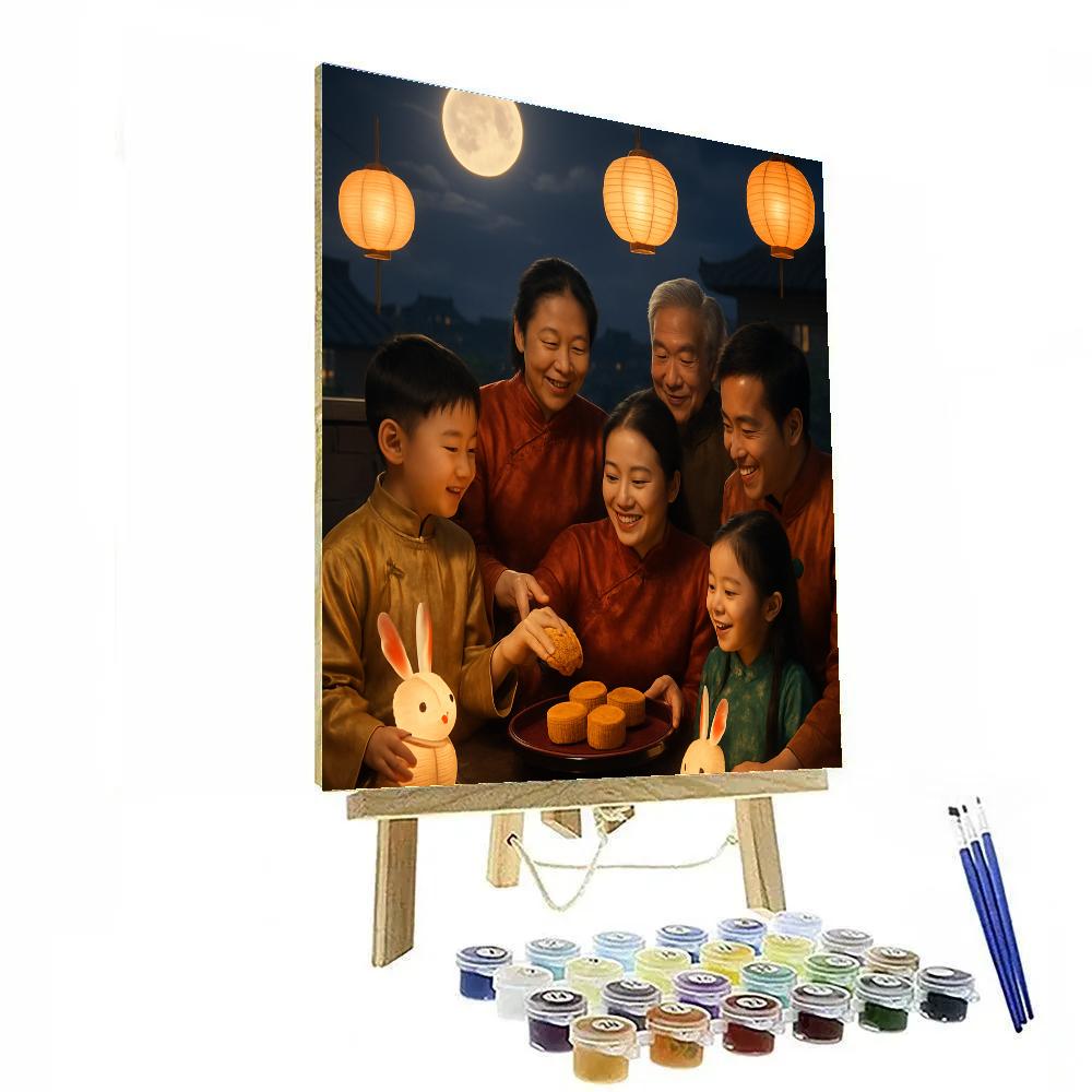 Chinese Mid-Autumn Mooncake Festival painting number kit