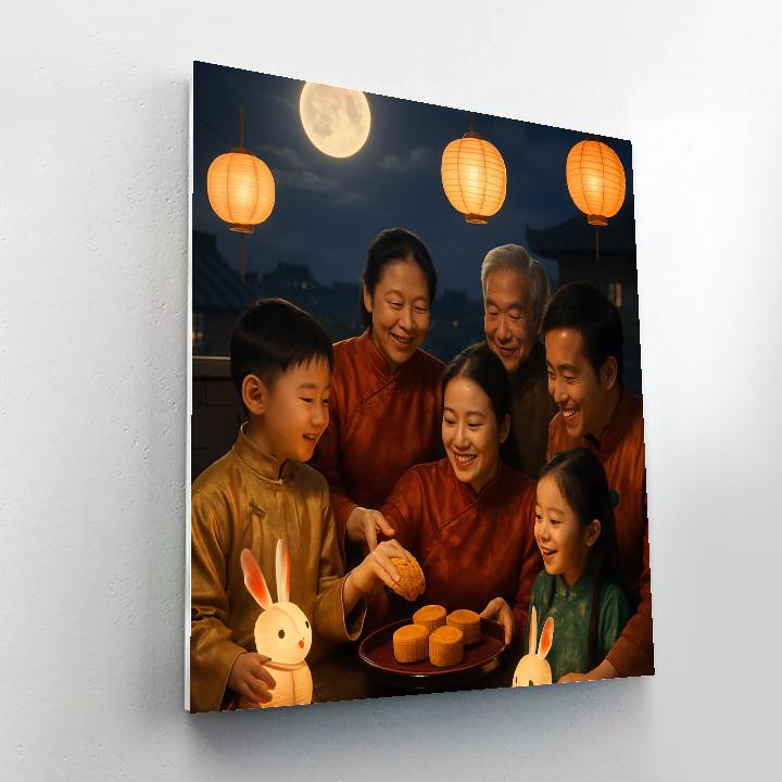 Chinese Mid-Autumn Mooncake Festival painting number kit