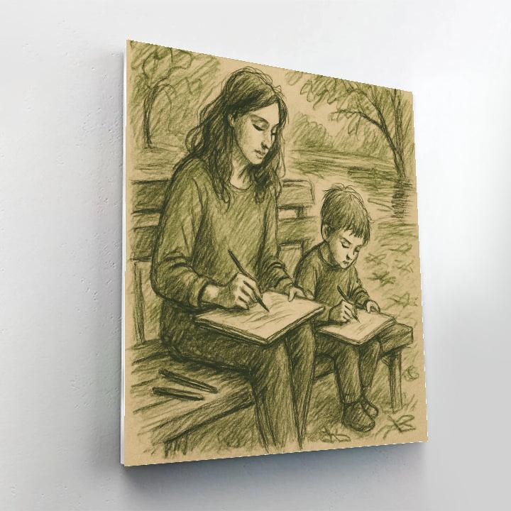 Park Bench Sketching Paint by numbers art