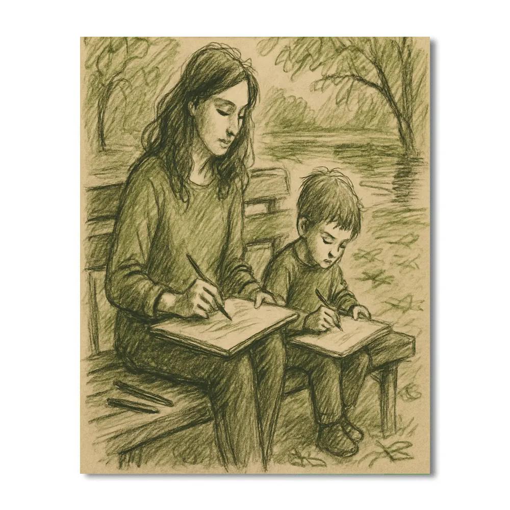 Park Bench Sketching Paint by numbers art