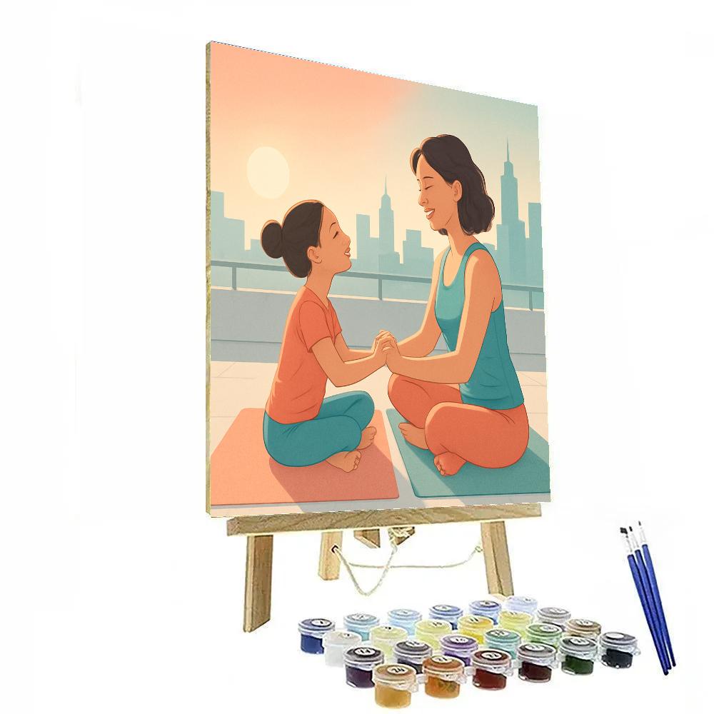 Sunrise Yoga Partner Numbered painting kits