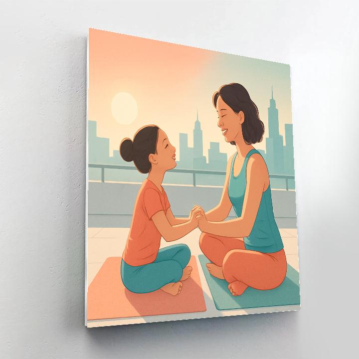 Sunrise Yoga Partner Numbered painting kits