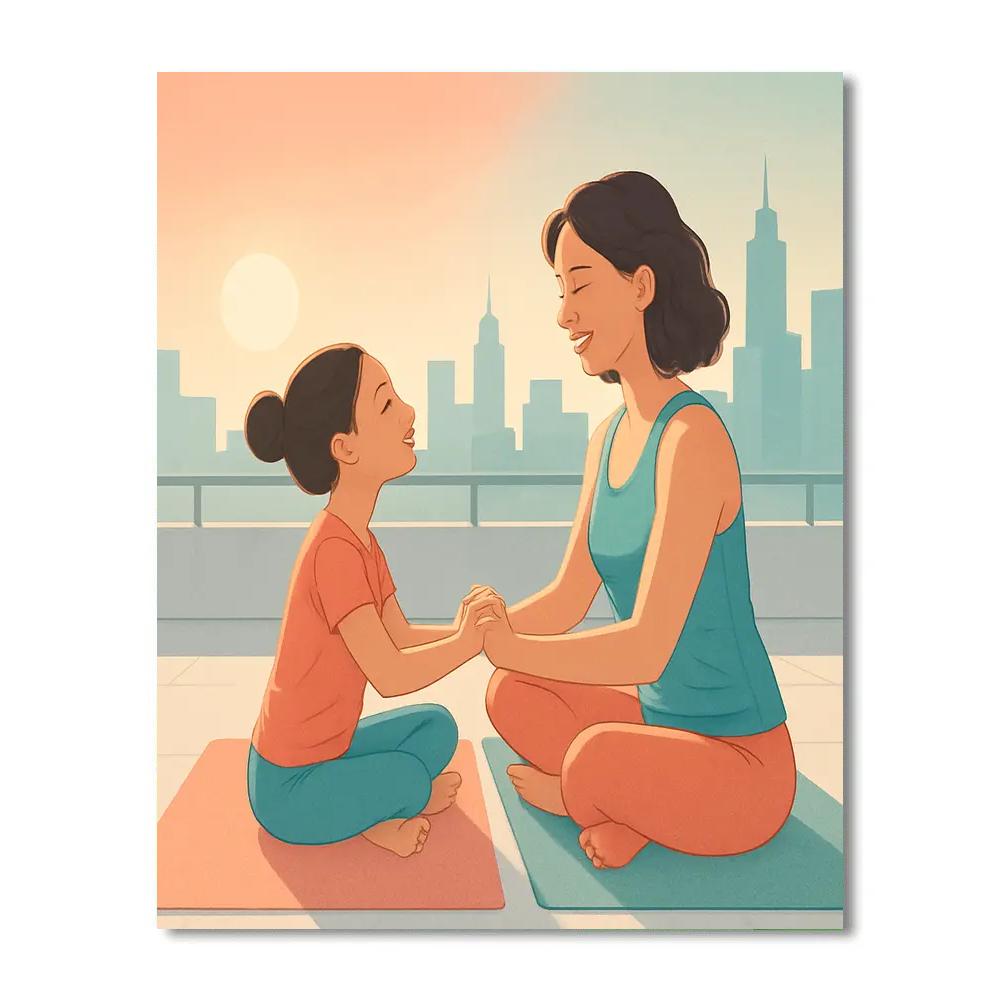 Sunrise Yoga Partner Numbered painting kits