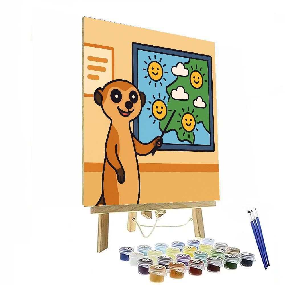 Meteorologist Meerkat Map Painting by numbers kit