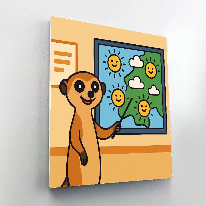 Meteorologist Meerkat Map Painting by numbers kit