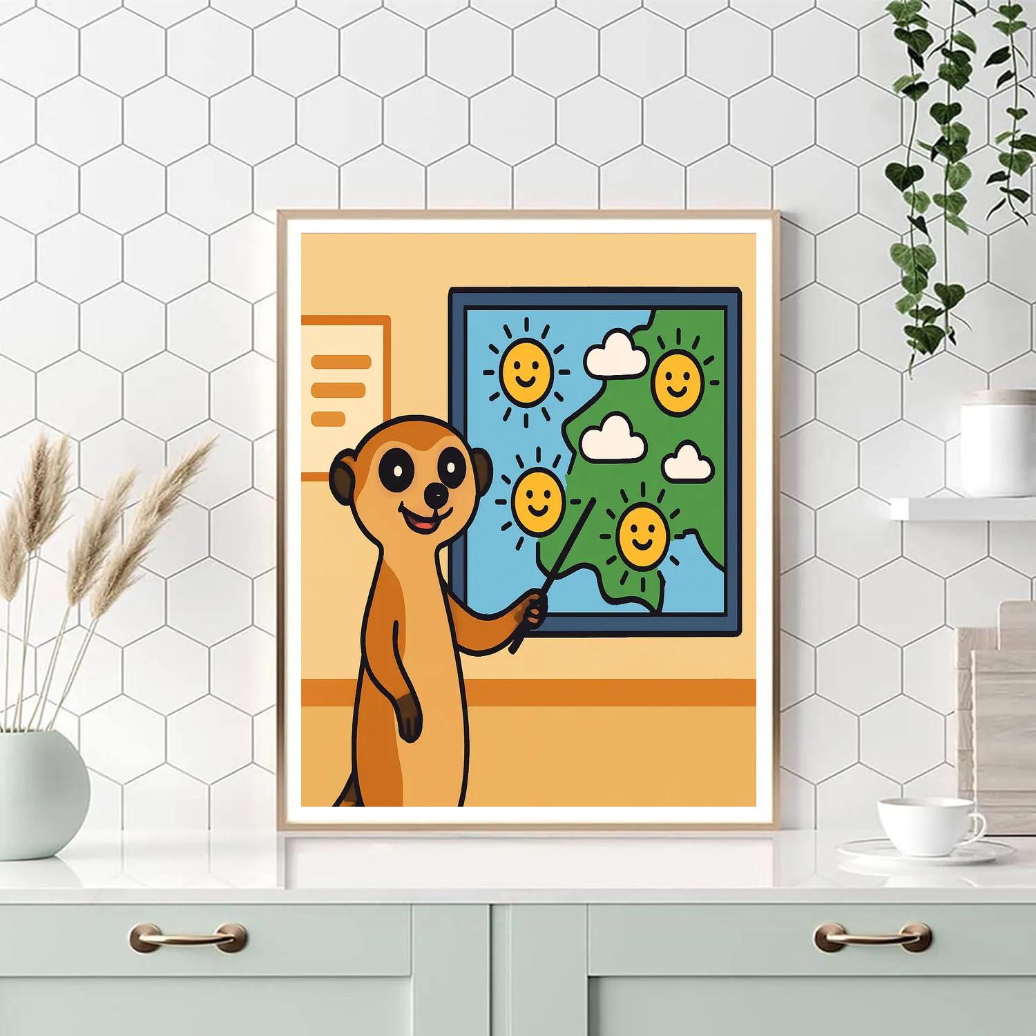 Meteorologist Meerkat Map Painting by numbers kit