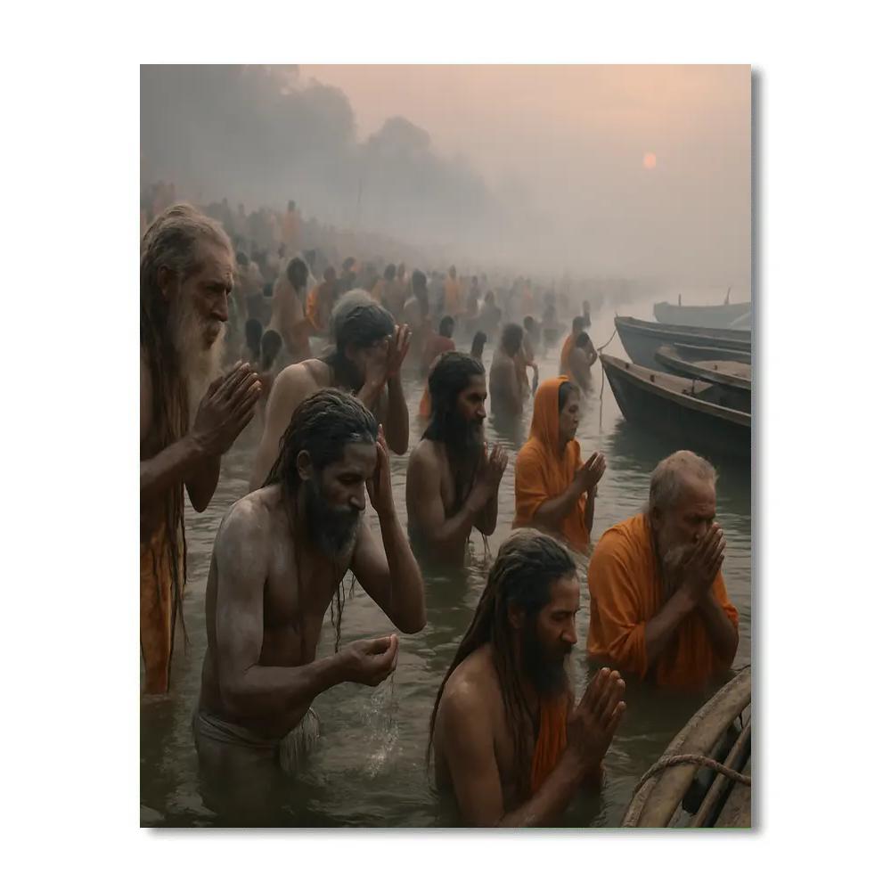 Kumbh Mela River Baths paint by number