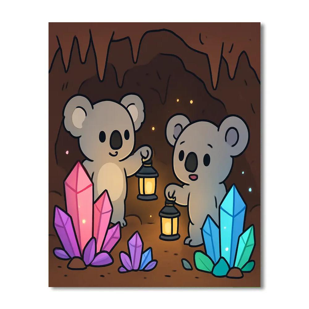 Crystal Cavern Koalas paint by number