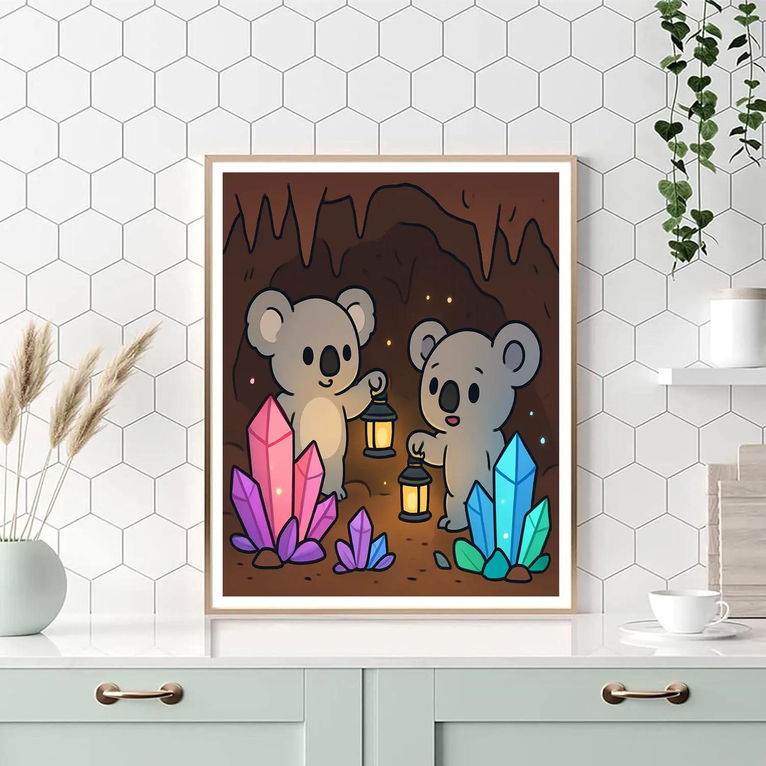 Crystal Cavern Koalas paint by number