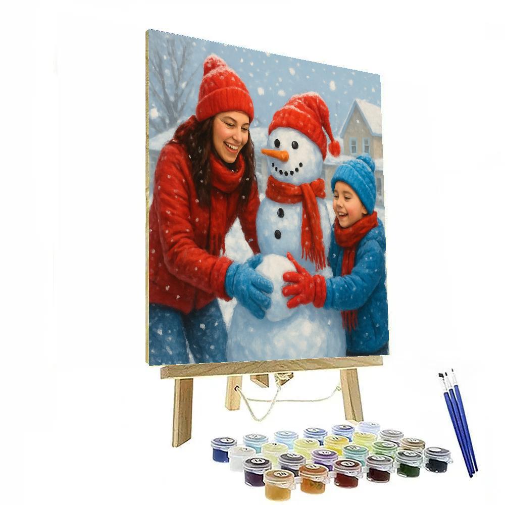 Snowman Family Creation Number painting