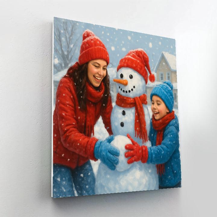 Snowman Family Creation Number painting